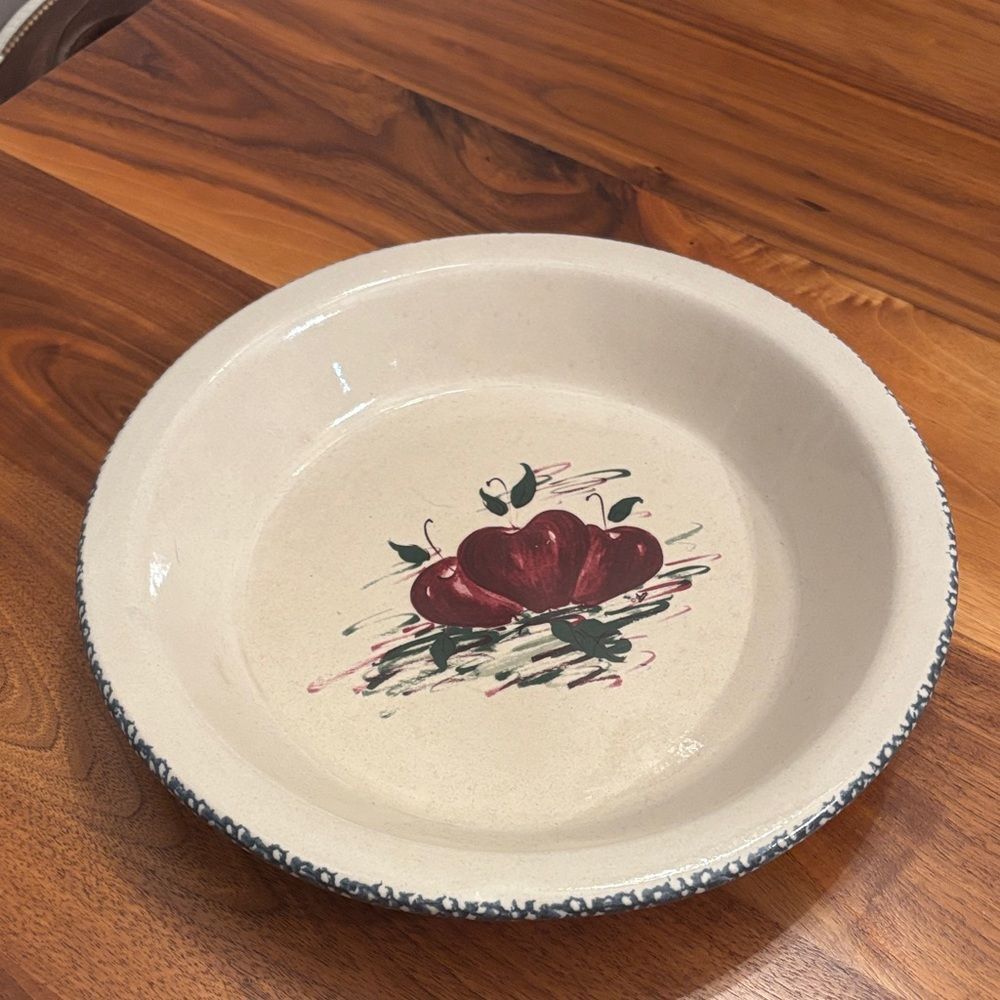 Vintage Casey Pottery Hand Made in ISS Marshall Texas Pie Dish 1993 Stoneware